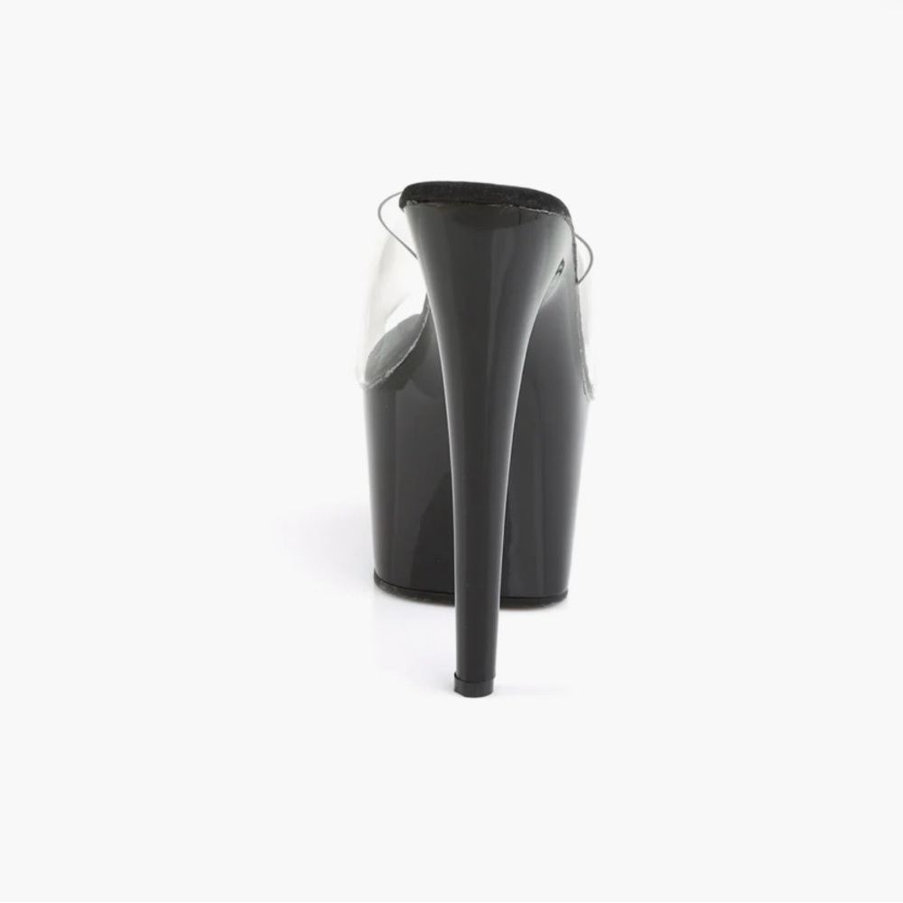 PLEASER | Adore Black and Clear Platform Heels - Picture 4 of 9